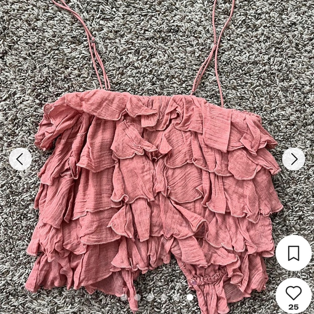 Free people Ruffled Rust Crop Top - Picture 4 of 5